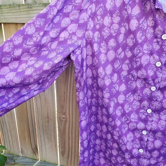 Purple Button up Blouse - Picture 4 of 12
